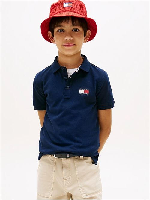 wavy flag polo ithica placket ss TOMMY HILFIGER | KB0KB10227TC1G
